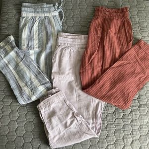 Woman’s Linen crop pants. Size Medium